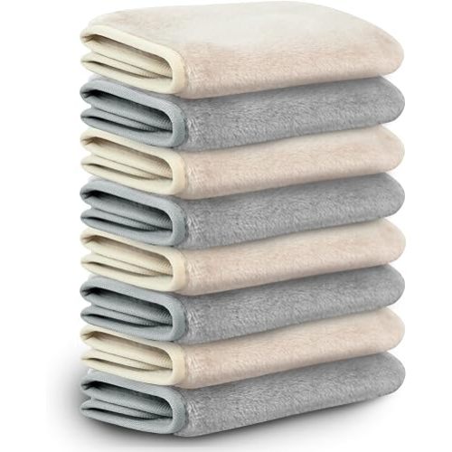 Nugilla Makeup Remover Cloths, 8 Packs Makeup Remover Towels Reusable Face Wash Cloth, Soft Microfiber Face Cloth for Women(Cool Gal)