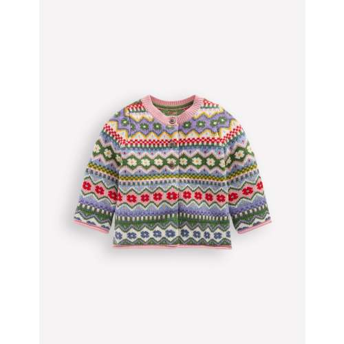 Edie Fair Isle Cardigan-Multi Flower Fair Isle | Boden UK