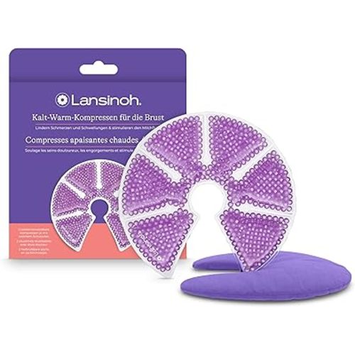 Lansinoh Therapearl 3-in-1 Breast Therapy Breast Pads Hot & Cold 2 pack - Breast Feeding Essentials Reusable Gel Cooling Pads - Postpartum Essentials Breastfeeding Compress Hospital Bag Mum Essentials