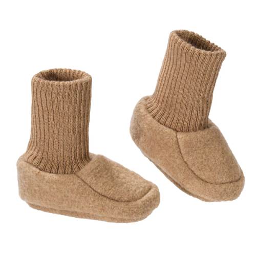 Disana Boiled Wool Baby Shoes - Caramel, 0-3 months