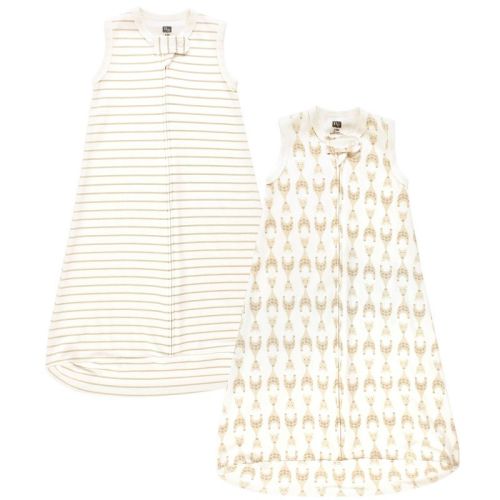 Hudson Baby Interlock Cotton Sleeveless Sleeping Bag, Neutral Giraffe
