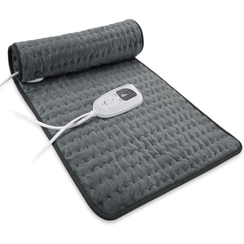 VANKADA Heating Pad Electric Heat Pad, Hot Heated Pad,Multiple Temp and Timer Settings,Suitable for Shoulders, Neck, arms, Abdomen, Back, Legs, etc. (Gray Green, 24"X12")
