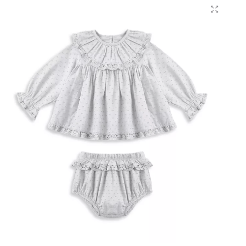 Rylee + Cru Girls' Rori Lace Trim Dress Set