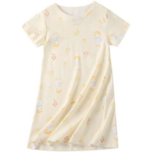 Girl's Stripes Nightgowns Cotton Sleep Shirts Sleepwear Princess Nightdress