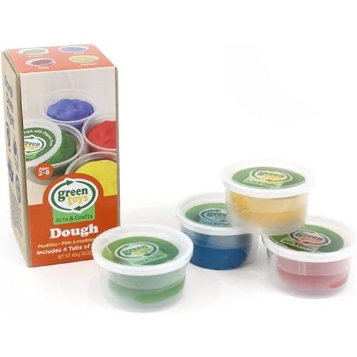 Green Toys Dough, Assorted 4-Pack - Multi-Color Creative Arts & Crafts Activity Kids Toy Set
