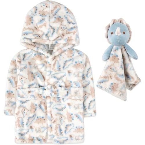 Baby Robe Set for Boys & Girls 0-9 Months - Hooded Robe & Lovey Gift Set