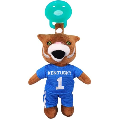 Gamezies Baby Boy and Girl Silicone University of Kentucky Wildcat Mascot Pacifier Collegiately Licensed, Wildcat, Removable, Washable Plush Toy CPSIA Tested, BPA-Free 0-6 Months