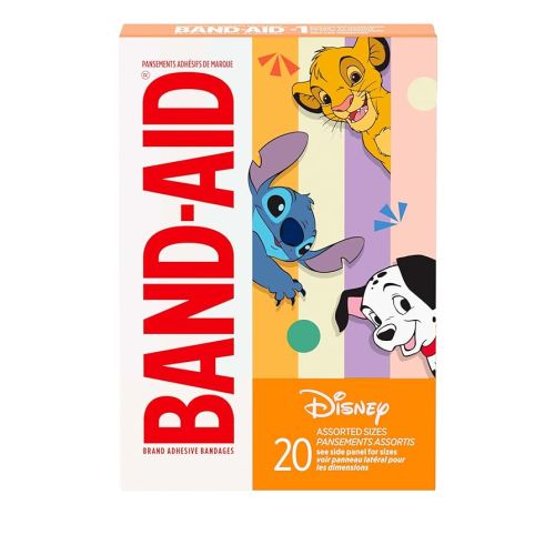 BAND-AID Brand Adhesive Children's Bandages for Minor Cuts & Scrapes, Wound Care Featuring Classic Disney Characters, Fun Bandages for Kids and Toddlers, Assorted Sizes, 20 ct