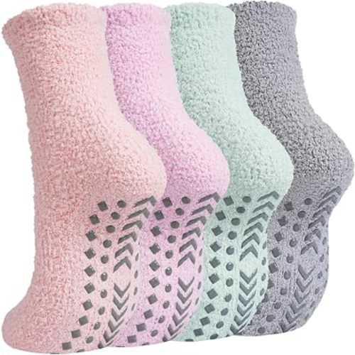 Grip Socks Women,Fall Fuzzy Slipper Socks Hospital Postpartum Essentials