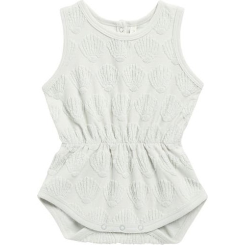 Seashell Jacquard Terry Romper, 6-12M