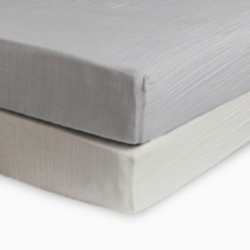 Soundly Organic Cotton Muslin Crib Sheet (2 Pack) - Grey/White