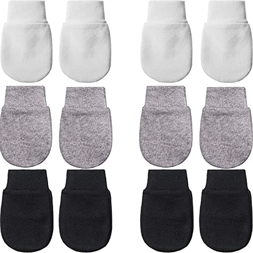 6 Pairs Newborn Baby Mittens Infant Toddler Gloves No Scratch Mittens Cotton Gloves for 0-6 Months Baby Boys Girls