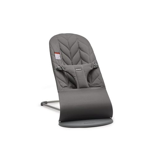 BabyBjörn Bouncer Bliss, Anthracite, Woven, Petal Quilt | 2-in-1 Adjustable Baby Bouncer Seat and Toddler Chair, Newborn to Toddler (8-29 lbs), 4 Positions, Lightweight & Portable