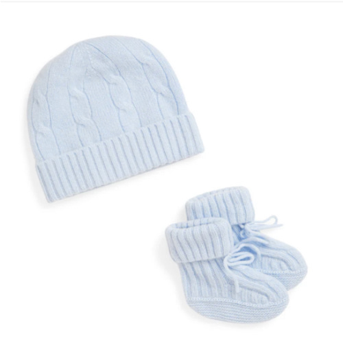 Cashmere Cable Knit Baby Hat and Bootie Set | Ralph Lauren