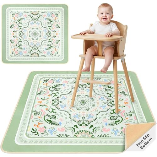 Splat Mat for Under High Chair Waterproof Non Slip Floor Mat for Baby