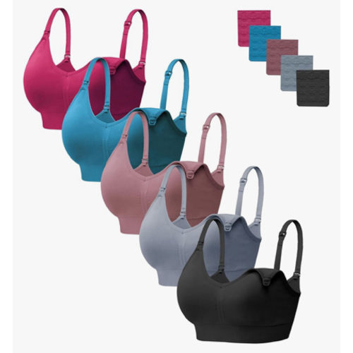 HBselect Women Maternity Bras 5 Pack Nursing Bras for Breastfeeding