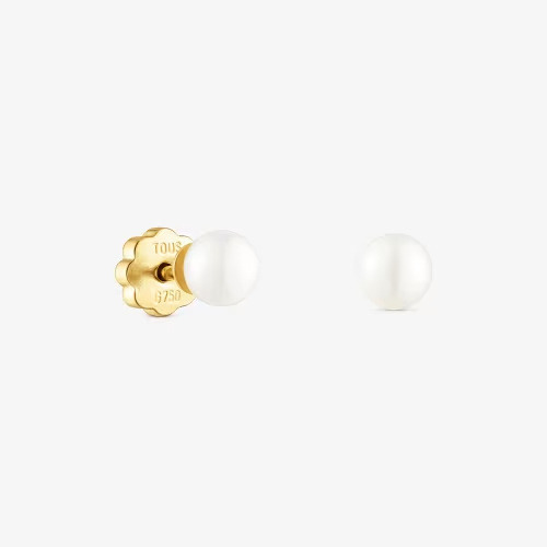18K solid gold Baby TOUS earrings with pearls