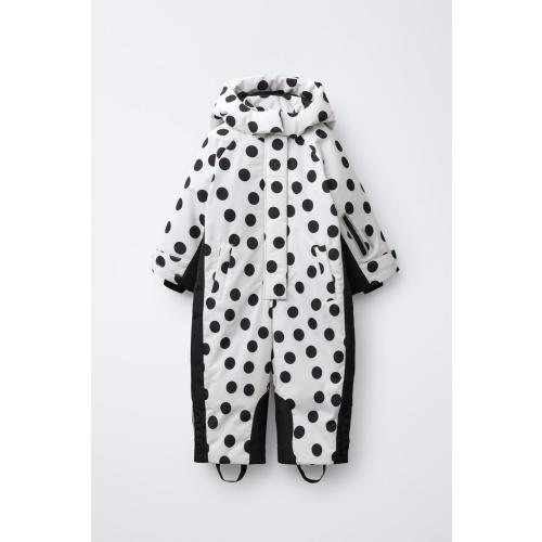 WATER RESISTANT AND WINDPROOF POLKA DOT JUMPSUIT - Ecru | ZARA United States