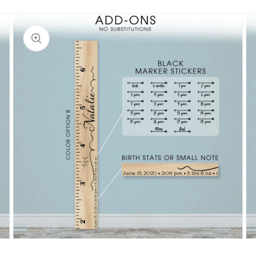 Personalized Wooden Kids Growth Chart - Height Ruler for Boys Girls Si – Back40Life