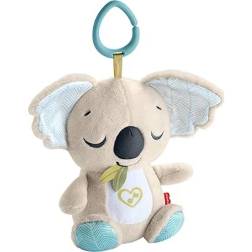Fisher-Price Baby Toy On-The-Go Koala Soother, Plush Portable Sound Machine with White Noise & Music for Newborns Ages 0+ Months