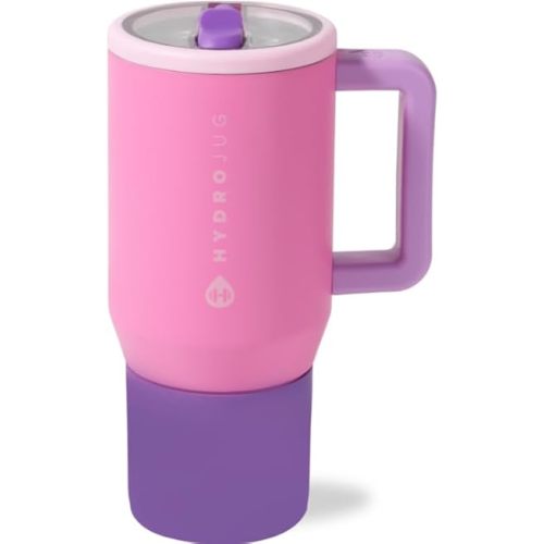 HydroJug Kids - 20 oz Insulated Kids Water Bottle with Flip Straw & Handle | Leak-Proof & Durable | Perfect for School, Sports, Lunch, Travel & Camp, Pink Sugar