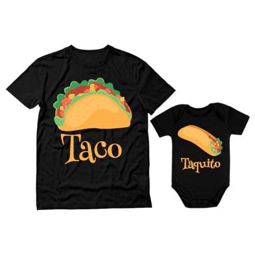Fathers Day Taco Taquito Dad and Baby Shirts Funny Daddy and Son Matching Outfit