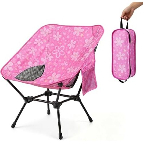 Kids Camping Chair, Kids Beach Chair, Flowers, Carry Bag