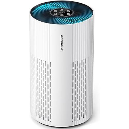 Air Purifiers for Home Large Room Cover Up to 1500 Ft², with 20dB Sleep Mode, 360° Air Intake & Outlet, HEPA Air Purifier for Bedroom Pets, Air Cleaner with 7 Color Light, HAP604, Bright White