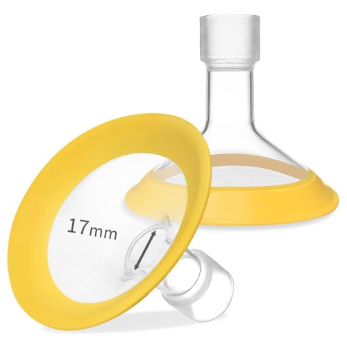 17mm Oval Flanges Shields Compatible with Medela Pumps, Replacement Parts for Pump in Style, Symphony, Swing Maxi, Harmony and Personalfit Flex–Breast Pump Accessories