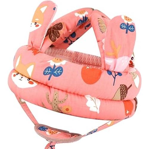 Baby Head Protector with Jaw Guard, Accmor Cute Baby Helmet for Crawling Walking Running, Breathable Protective Cap Infant Baby Headguard Soft Cushion, Anti-Collision Toddler Helmets for 6m-24m Girls