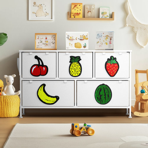 Isabelle & Max™ Annegriet 5 - Drawer Kids Dresser 39"W Chest Of Drawer For Bedroom, Fabric Drawer With Reversible Sequins Pattern & Reviews | Wayfair