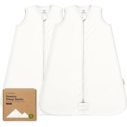 2-Pack Baby Sleep Sacks, Zipper Wearable Blanket - 0.5TOG Organic Cotton, Lightweight,Soft Cozy Infant Sleeping Sack 3-6 months,Easy to Wear Small Newborn Transition Swaddles Sleepsacks(Soft White, S)