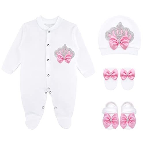 Lilax Baby Girl Newborn Jewels Layette 4 Piece Gift Set