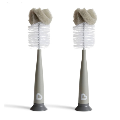 Munchkin® Sponge™ Bottle Brush, Modern Design, 2 Pack, Grey