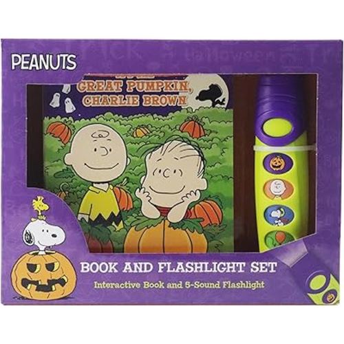 Peanuts - It’s the Great Pumpkin Charlie Brown Sound Book and Sound Flashlight Toy Set - PI Kids