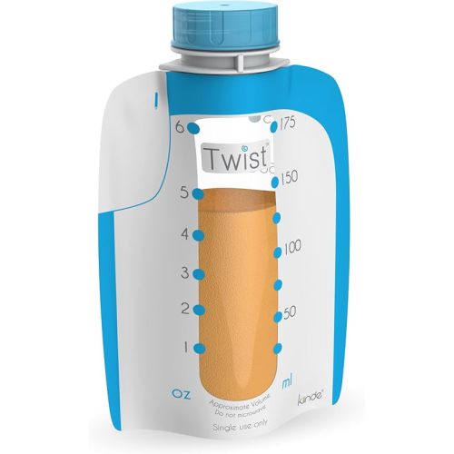 Kiinde Foodii Baby Food and Formula Storage, Disposable Squeeze Pouches for Homemade Purees, Easy and Convenient Food Maker System for Babies and Toddlers (40 Pack)