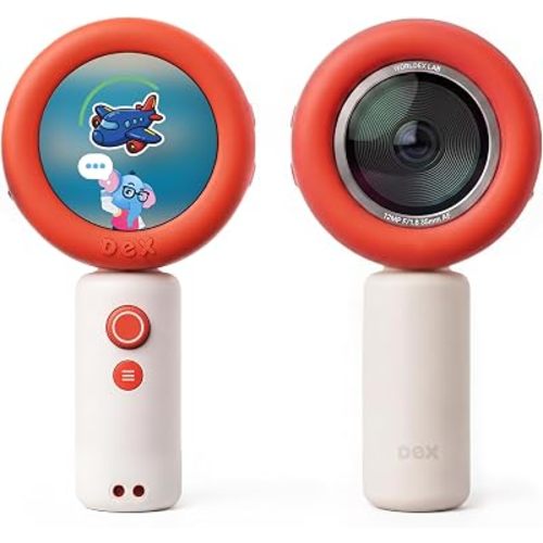 Dex Language Discovery Camera - Language Learning Camera for Kids Ages 3-8, 16 Languages, Object Recognition, Interactive Stories, Kid Safe, Wi-Fi + LTE, eSIM, Parent App, Educational Gifts, Red