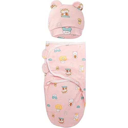 Baby Swaddle Sleep Sacks with Hats for 0-3 Months Baby Swaddle Blanket Wrap Newborn Swaddles Sack for Baby Boy Girl
