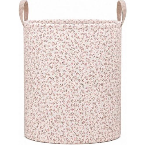Quilted Laundry Basket Large Boho Fabric Blanket Basket with Handles