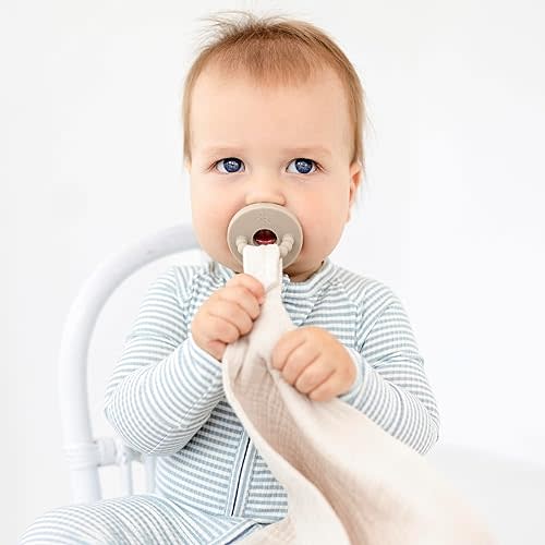 Ryan & Rose Cutie Lovey - Soft 100% Organic Cotton Muslin with Attachable Snap Closure - Loveys for Babies Newborn Baby Lovey Security Blankets for Babies Baby Blanket (Knot Linen)