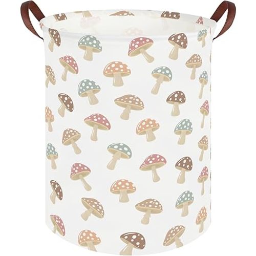 Mushroom hamper,Laundry Basket,Collapsible Canvas Waterproof Storage Bin,Nursery Hamper,Gift Baskets,baby Laundry Hampers,Room Decor(Mushroom)