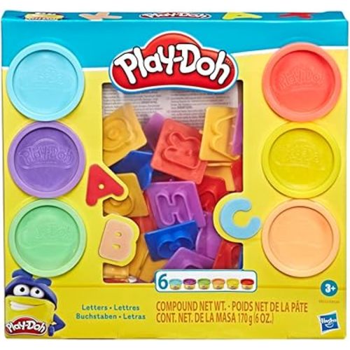 Play-Doh Fundamentals Letters with 26 Letter Stamper Tools, 6 Cans of Assort. Colors, Back to School Classroom Supplies, Kids Arts & Crafts, Preschool Toys, Ages 3+