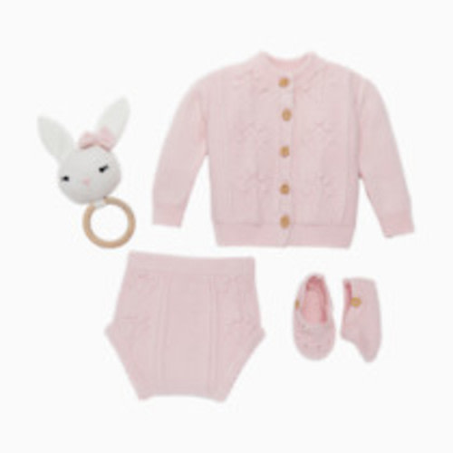 Loomsake 4-Piece Floral Sweater Set - Cerise Pink, 0-3 M