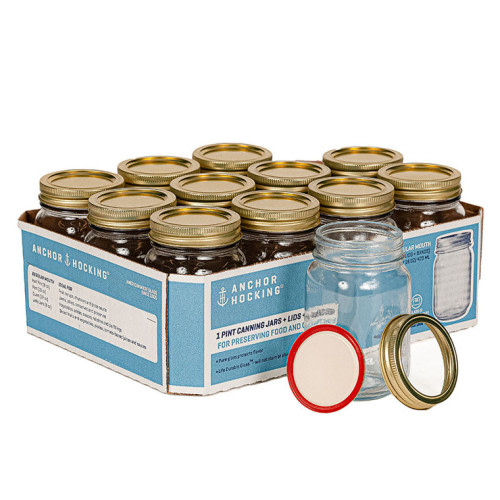 10985 - 16 oz Anchor Canning Jar with 2 Piece Lid | 12 Pack