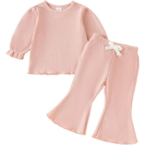 Toddler Girl 2-piece Clothes Set Infant Girl Cotton Long Sleeve Shirt and Pant Fall Winter Outfit for Baby Girl