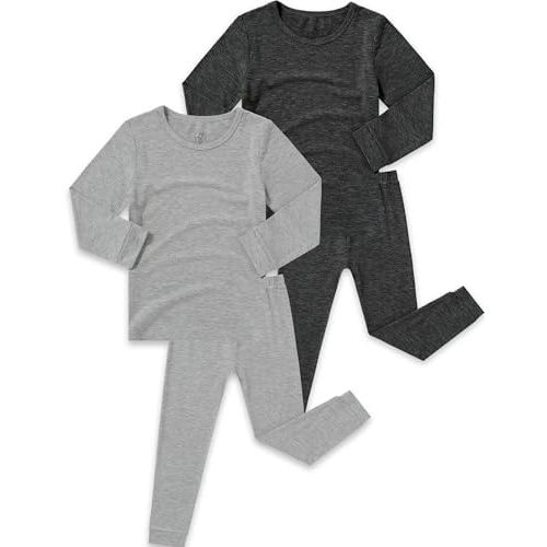 JunNeng Bamboo Viscose Pajamas Toddler Boys Solid Pjs,4 Piece 12M-8Y