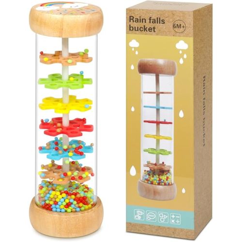 Wooden Rain Stick Montessori Baby Toys for 6-12 Months 1 Year Old