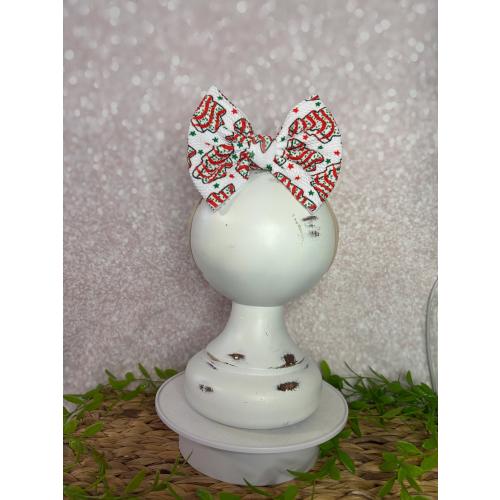 Christmas Tree Cakes Bow on Nylon Headband/Clip, Simply Inspired By Zoe