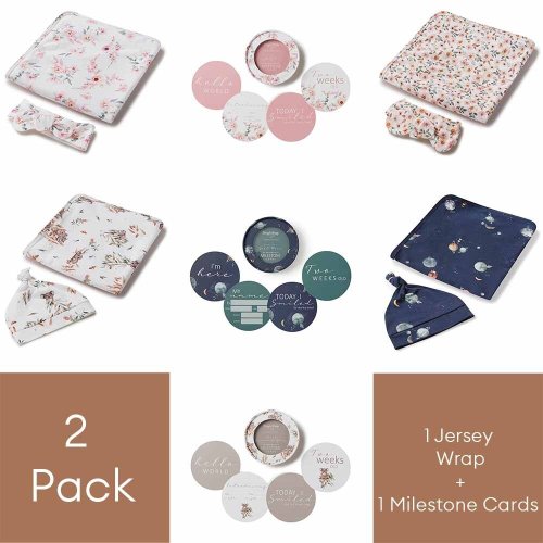 Organic Jersey Wrap + Milestone Card Set