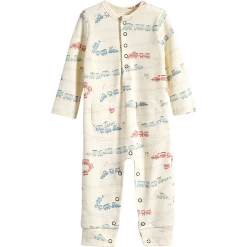 Henley Patch Pocket Organic Cotton Romper, 6-12M